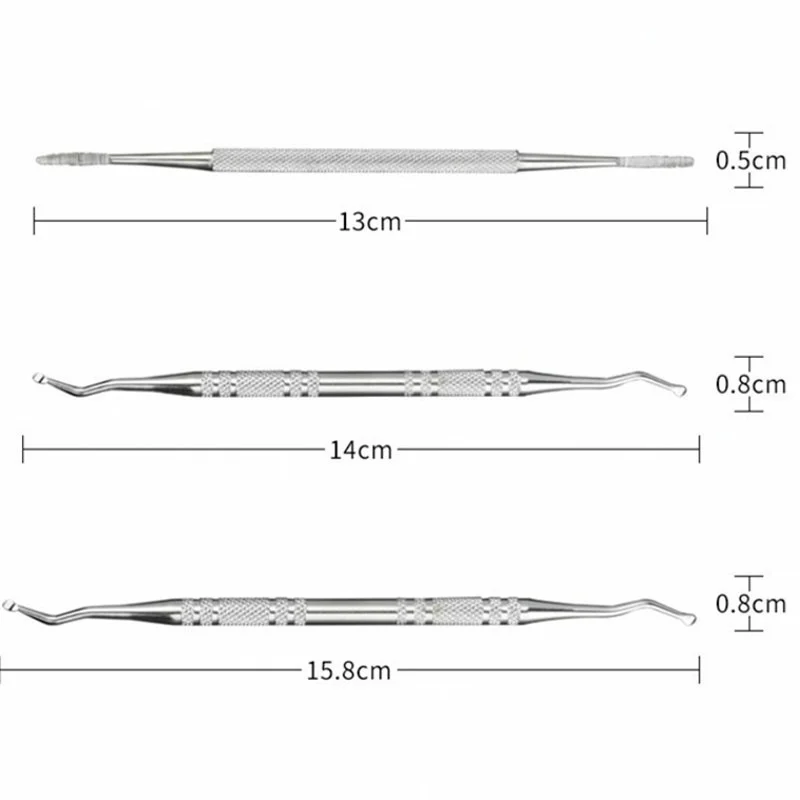 Stainless Steel Ingrown Toe Correction Nail Files Double Ended Paronychia Toenail Care Manicure Pedicure Nail Clean Foot Tool