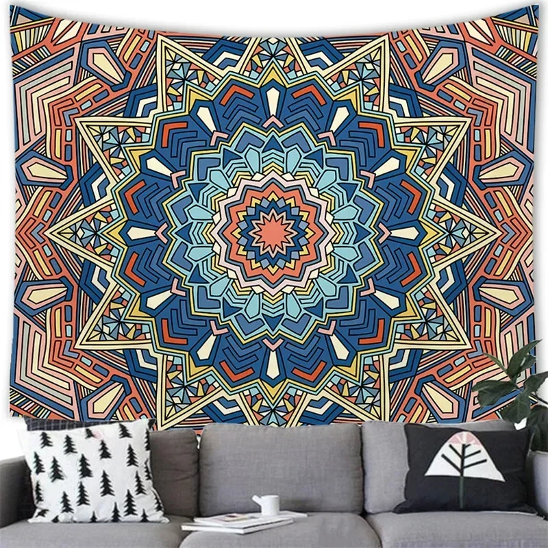 Customizable Beach Throw Blanket Camping Tent Travel Mattress Sleeping Pad Tapestry Indian Mandala Tapestry Wall Hanging