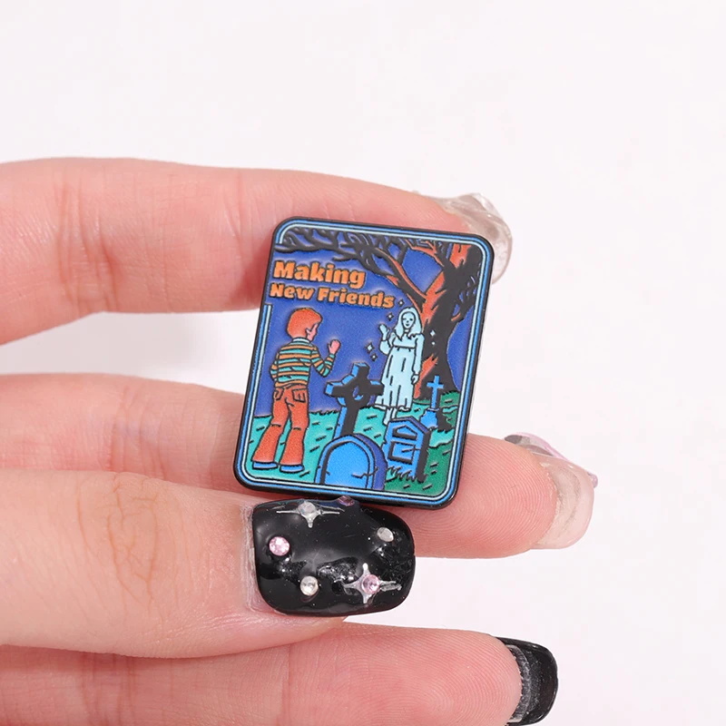 Horror Cartoon Flim TV Character Enamel Pins Halloween Backpack Clothes Brooches Decorative Jewelry Accessories Lapel Badge Gift