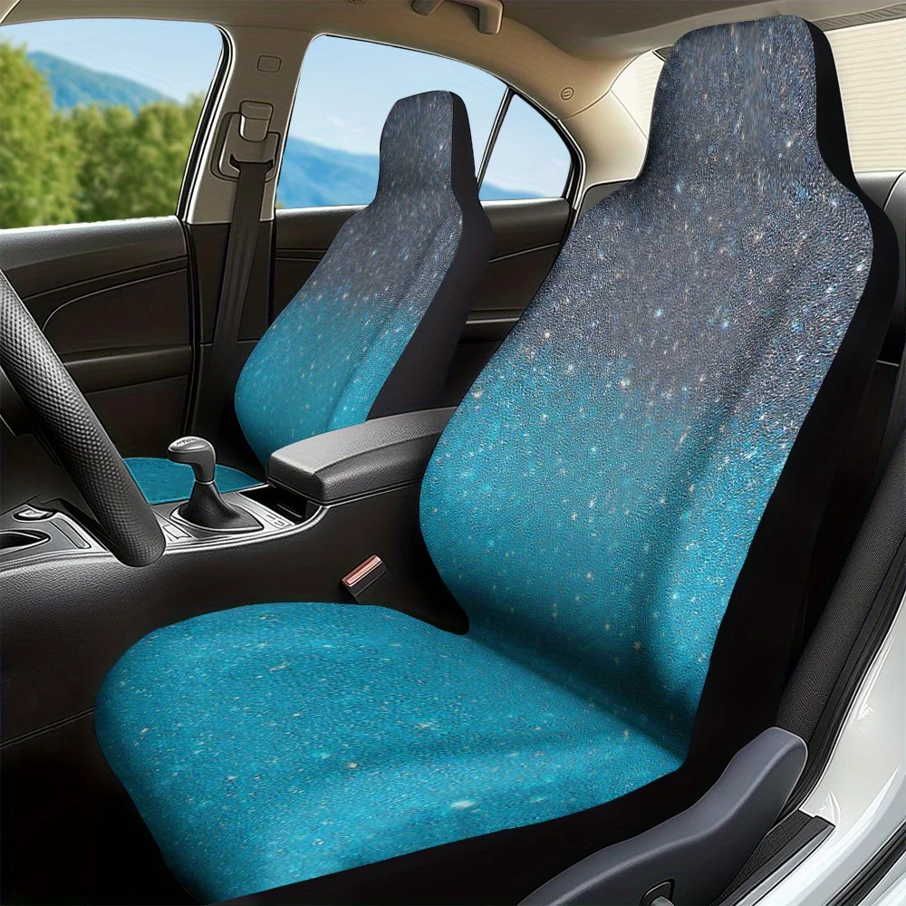 Set Of 2, Distinctive Car Seat Covers With A Shimmering Gradient Design, Cozy And Collapsible, Suitable For Cars, Suvs, And Truc