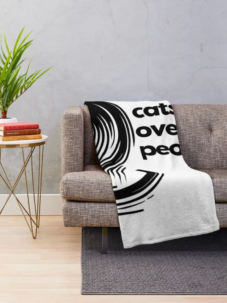 Cats Over People black and white stripes Throw Blanket Flannel Fabric Blankets Sofas Of Decoration Beautifuls Loose Blankets