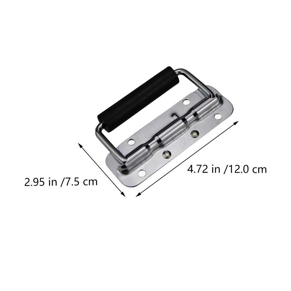 

2pcs Spring Loaded Handle Case Cabinet Folding Pull Rubber Grip Furniture Accessories Foldable Door Handle Chest Hardware