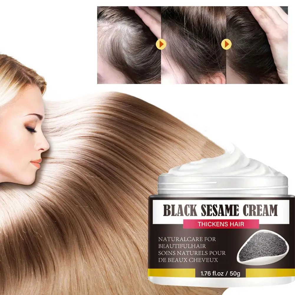 Creme De Reparação De Cabelo De Gergelim Preto, Condicionador Profundo De Colágeno, Hidratante Horny, Suavização, Brilho Duradouro, Nutrir Dama, X5F2