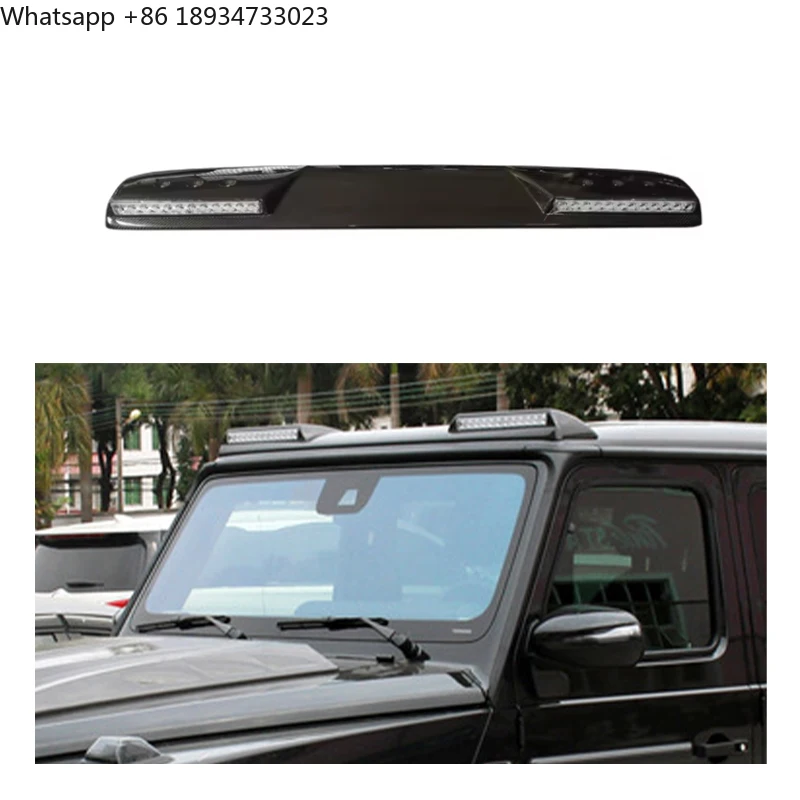 

Комплект обвеса из сухого карбона OEM с крышным световым спойлером для Mercedes-Benz G W463 2019+ и накладкой на крышное освещение