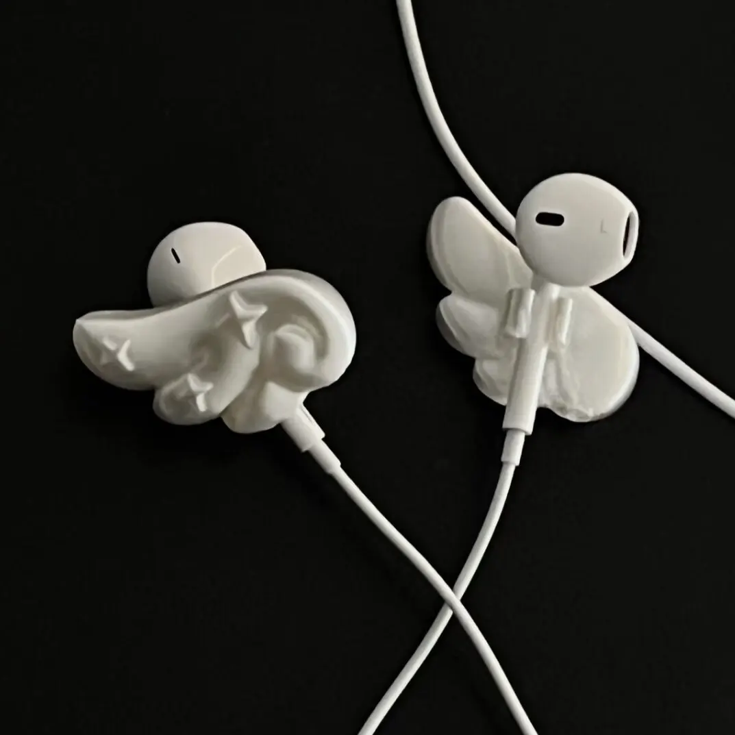 3D Wings AirPods Accessories, Adorable and Stylish Girlish Charm Wired and Bluetooth, Perfect for Conventions, One Pair of Wings