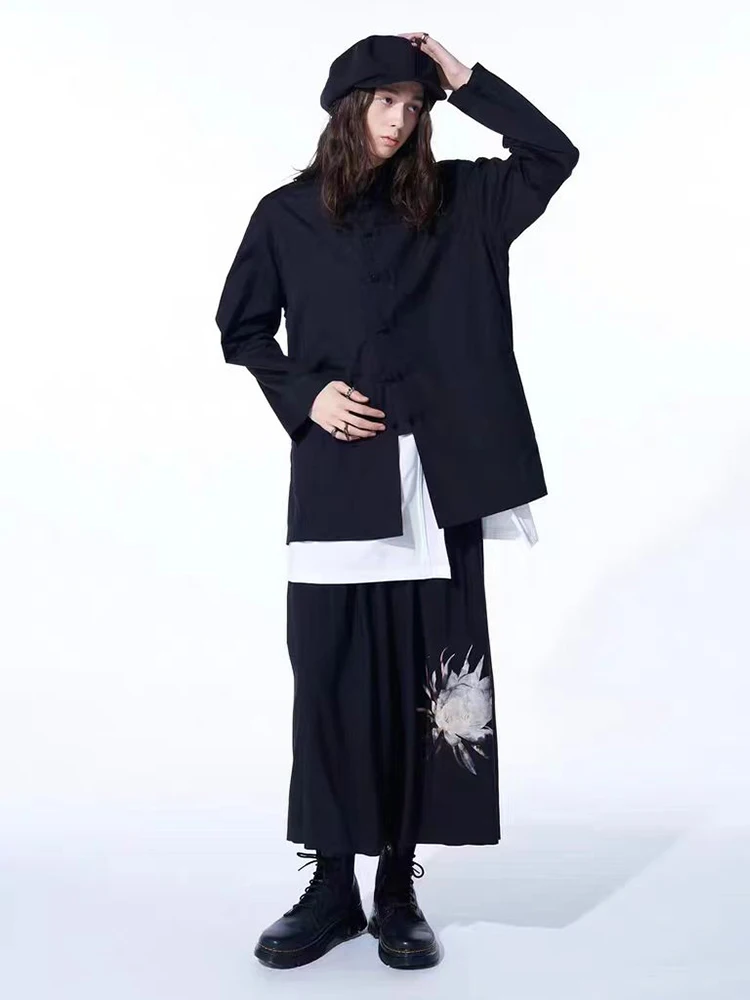 2025 Yamamoto-Style Pants Printed Skirt Pants Casual Loose Cool And Breathable Nine-Inch Wide-Leg Pants For Men And Women