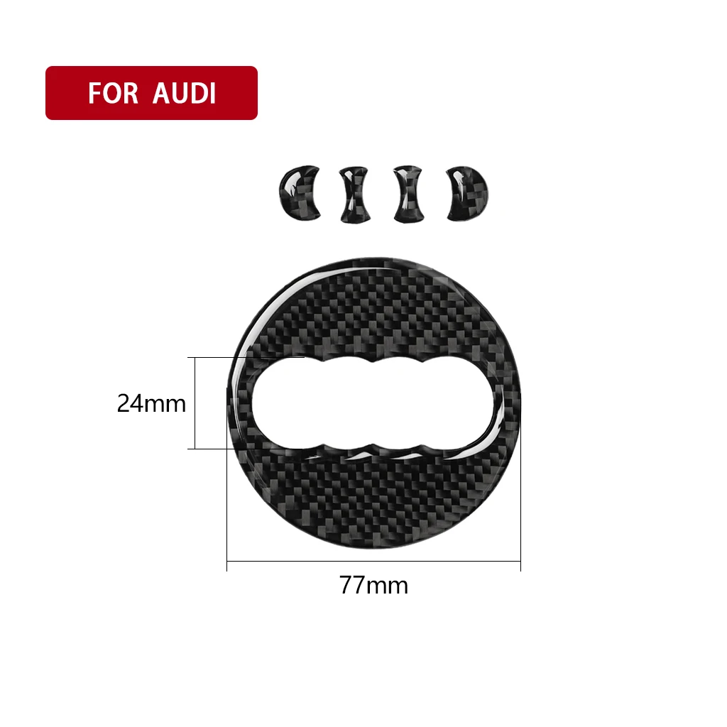Auto Lenkrad Abdeckung Carbon Faser Textur Aufkleber Dekoration Für Audi A4 B8 B9 A3 8V 8Y S3 Q3 8U Q5 8R Q7 Q2 Zubehör – Detail 5