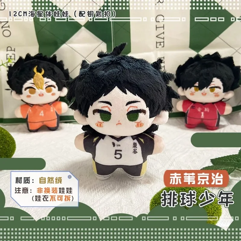 12CM Game Anime Kei Tsukishima Kozume Kenma Akaashi Keiji Plush Doll Body Cartoon Cotton Stuffed Figures Key Chain Pendant