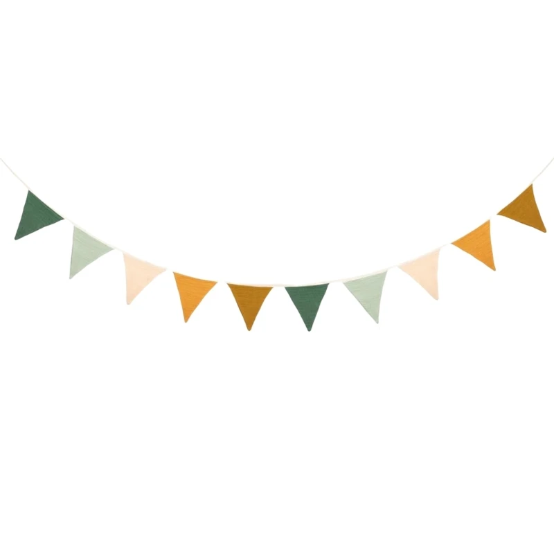 เนอสเซอรี่ผ้าฝ้าย Bunting แบนเนอร์ธงสามเหลี่ยม Garlands Home Party Decors Drop shipping