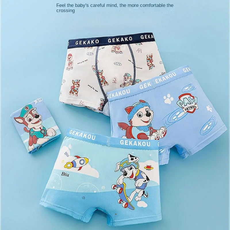 4 pezzi Paw Patrol Chase bambini slip Boxer in cotone ragazzo Slim Fit Design Non rassodante culo mutande antirughe 0-14Y