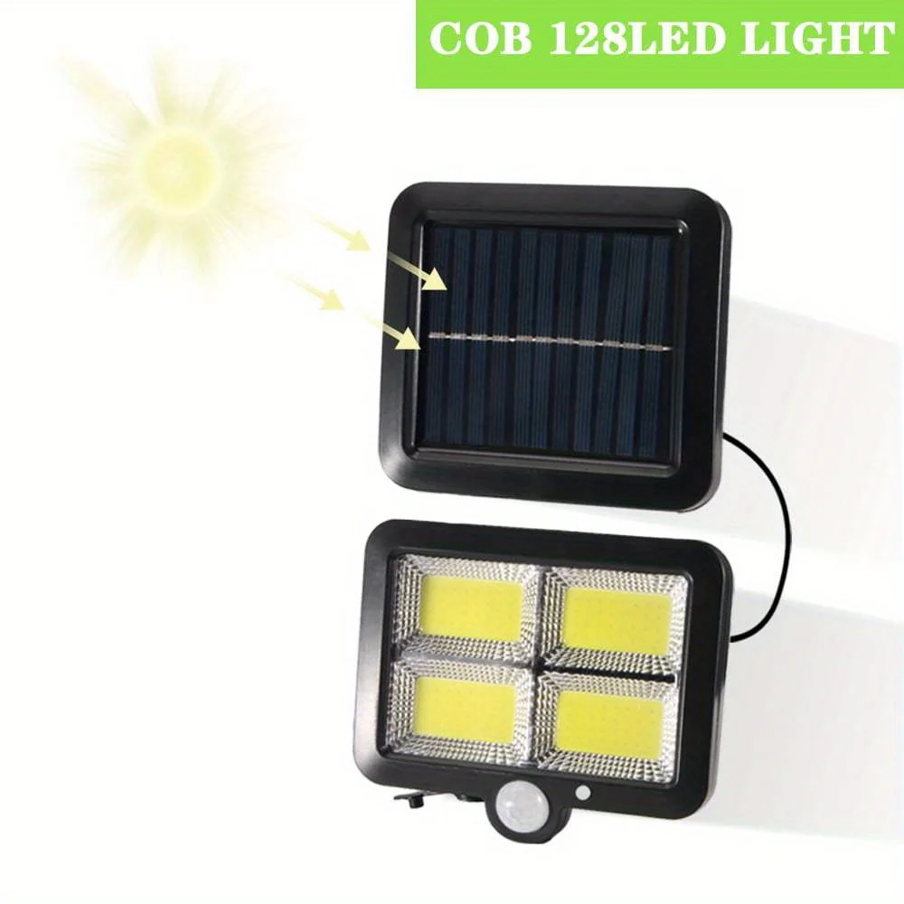 

128 COB LED Solar PIR Motion Sensor Wall Light Lighting Outdoor Garden Yard Lamp