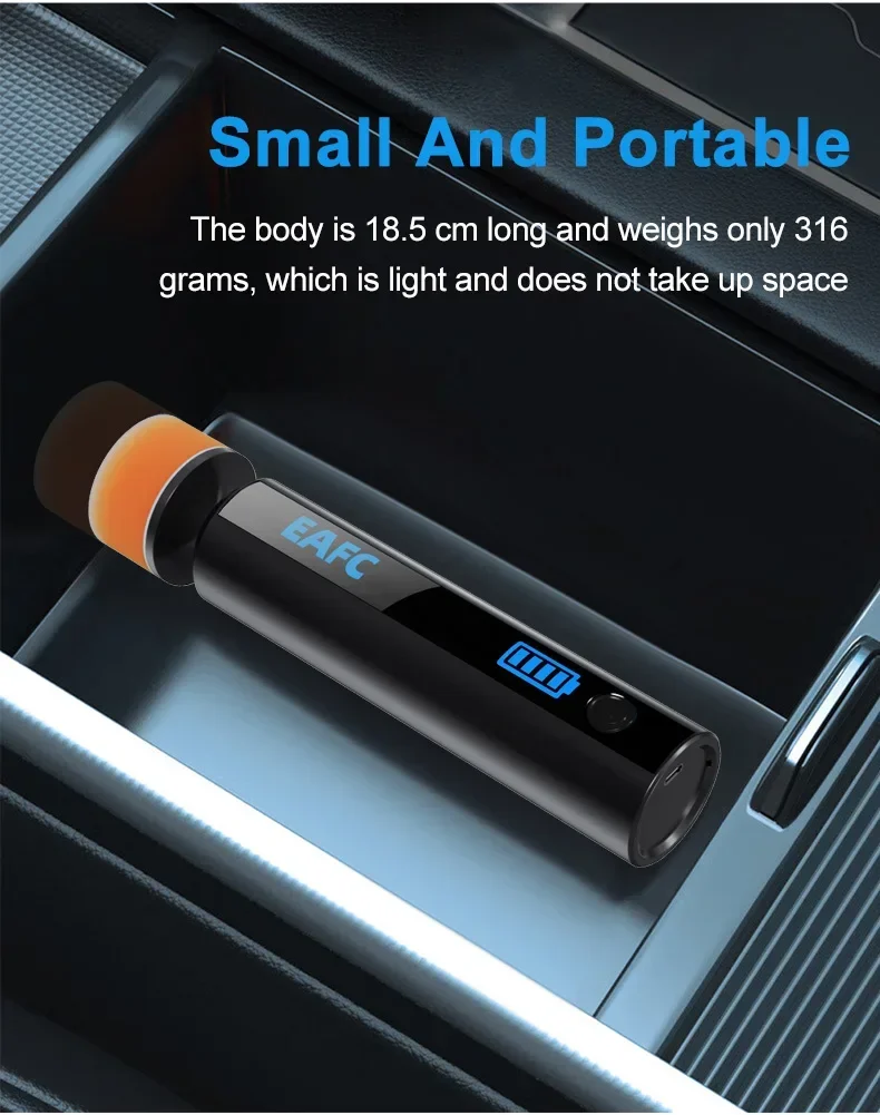 EAFC 40W Kabelloser Mini-Autopolierer, Handgehaltener Buffer mit 3 Schwammpads, Typ-C Aufladbar für Kratzerentfernung, Detailing, Auto und Heimgebrauch – Detail 6