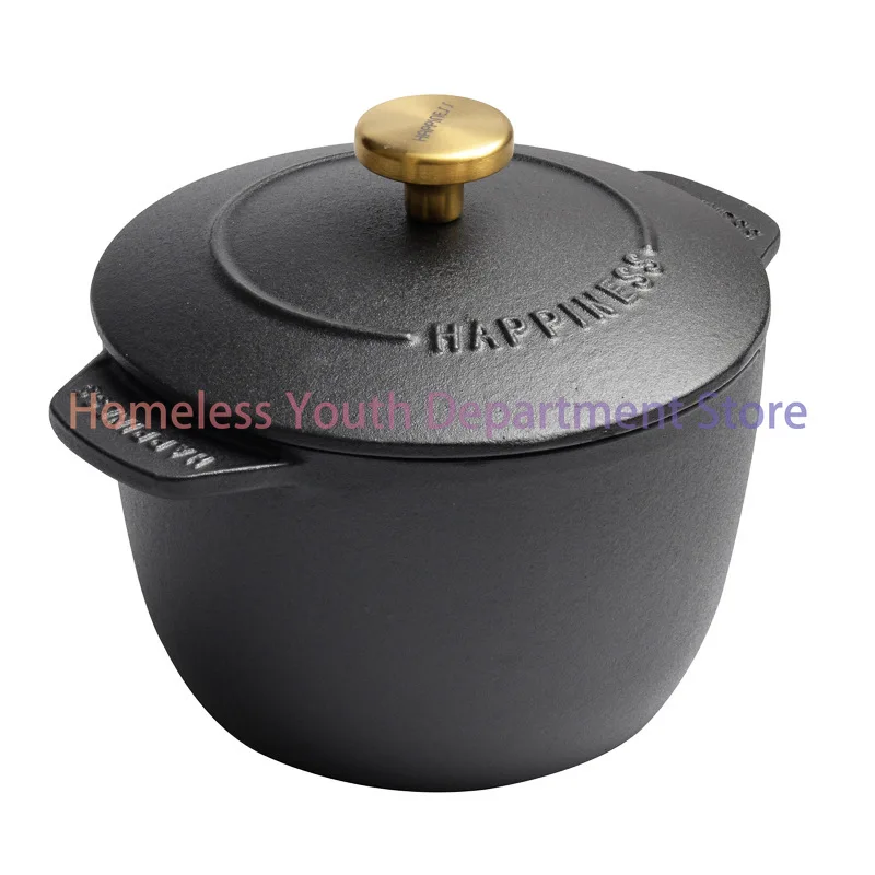 Cast iron stew pot Household multifunctional saucepan Uncoated soup pot Non-stick pan
