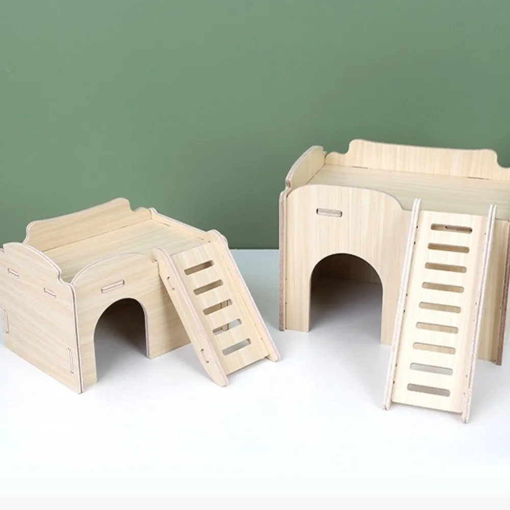 Nova Vila de Madeira para Hamster, Fácil de Instalar, Plataforma Mastigável, Acessórios Duráveis para Gaiola, Balanço e Gangorra, Suprimentos para Animais de Estimação