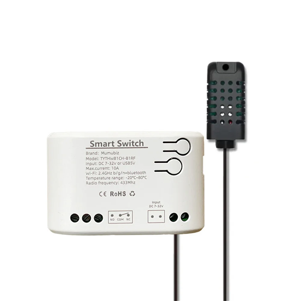 สวิตช์ควบคุมความชื้นอุณหภูมิสวิตช์ไวไฟใช้งานง่ายตรวจสอบแบบเรียลไทม์สะดวกติดตั้งง่าย