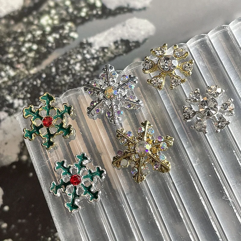 Cheap Wholesale 24styles Christmas Snowflake  Nail Zircon Rhinestones for Nail  Craft Ornaments Supplies Accessories