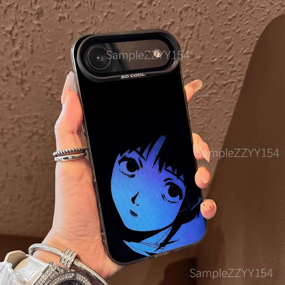 Serial Experiments L-Lain Handyhülle für iPhone 17,16,15,14,13,12,X,8,Pro,Max,Plus,E,SE4,Air,Mini Schwarz IMD Matt