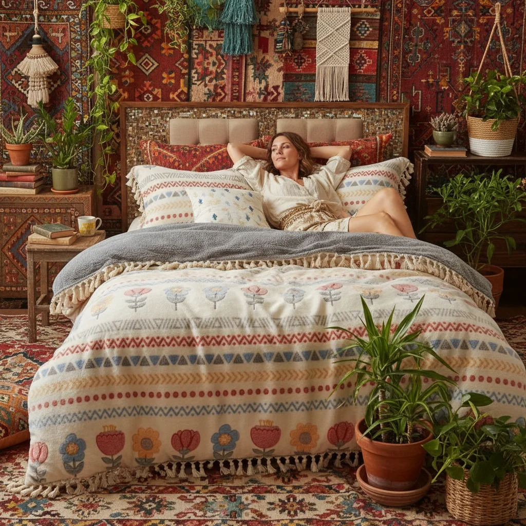 Soft Comfortable Winter Quilt Insert  Geometric Stripe Design Plush Thick Warm Blanket in 5 Sizes.