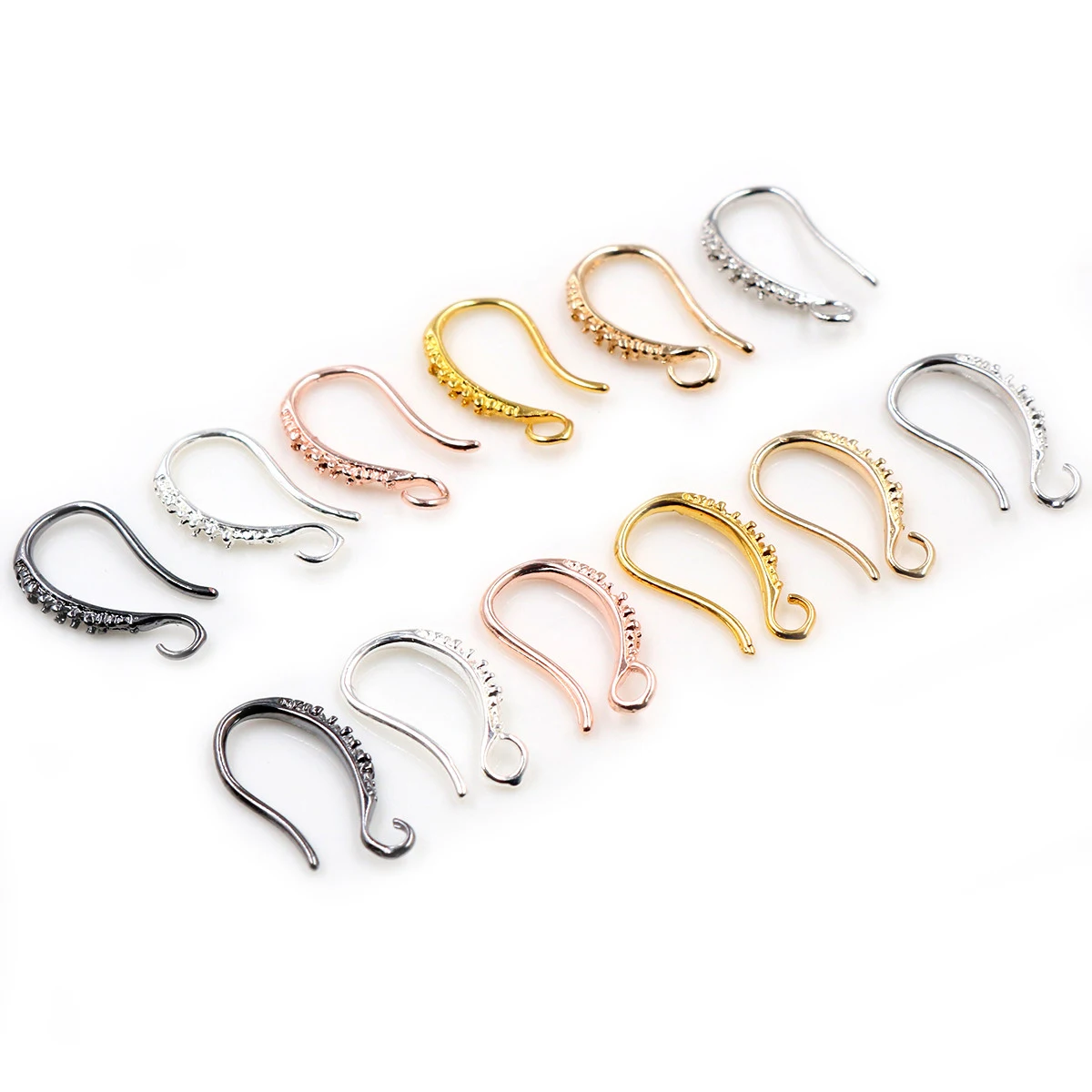 17x10mm 20pcs Rhodium Silver Gold Plated Earring Findings Earrings Clasps Hooks Fittings DIY Jewelry Making Accessories Earwire