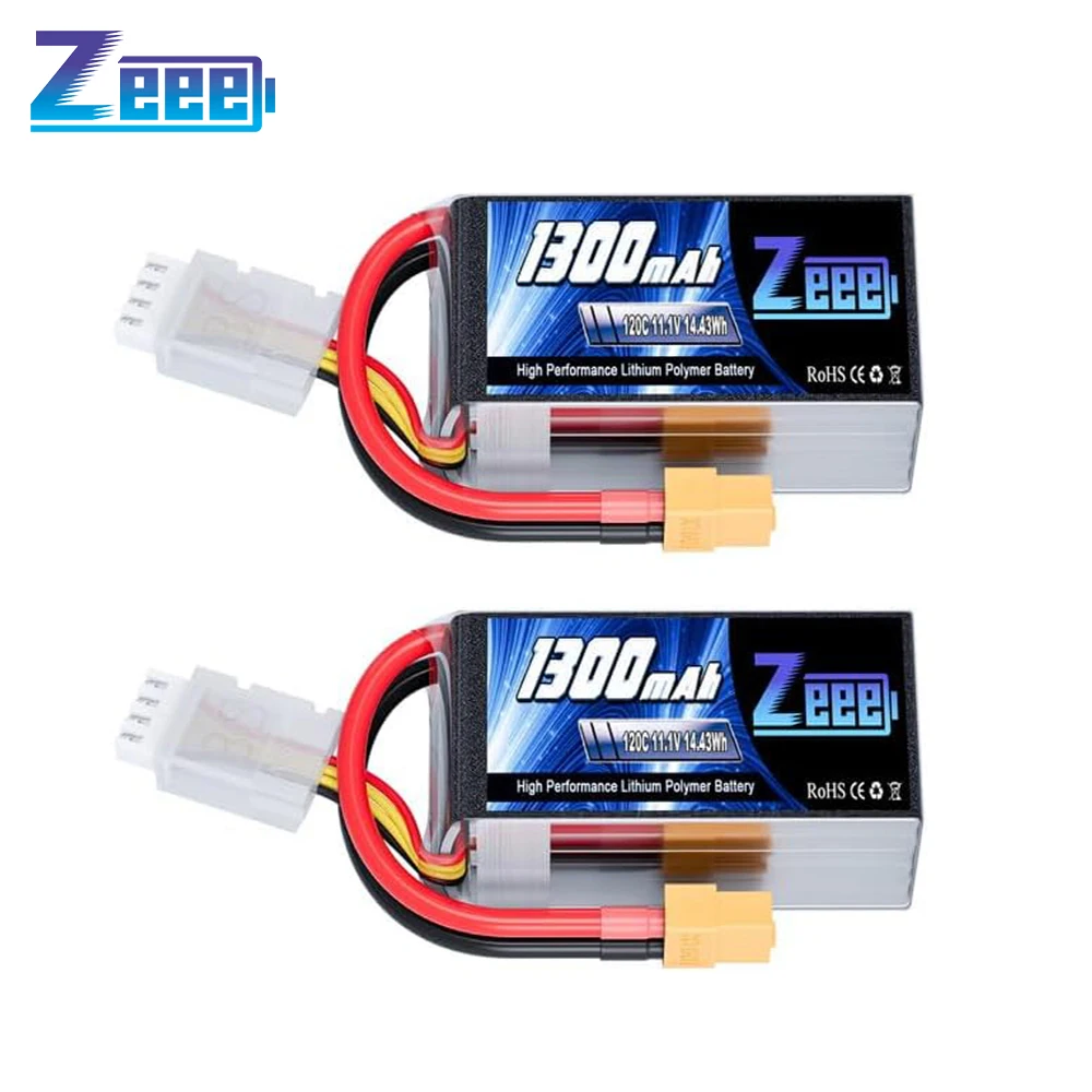 

2pcs Zeee 3S FPV Drone Battery 11.1V 120C 1300mAh Softcase with XT60 Plug for RC Car Airplane Boats Racing Models Lipo Parts