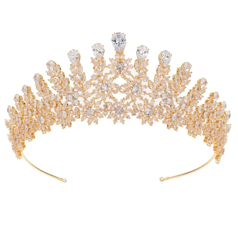 Imagem -03 - Hadiyana-princesa Romântica Tiara Coroa Cor Prata e Ouro Acessórios para Casamento Presentes de Aniversário Princesa Bc6019