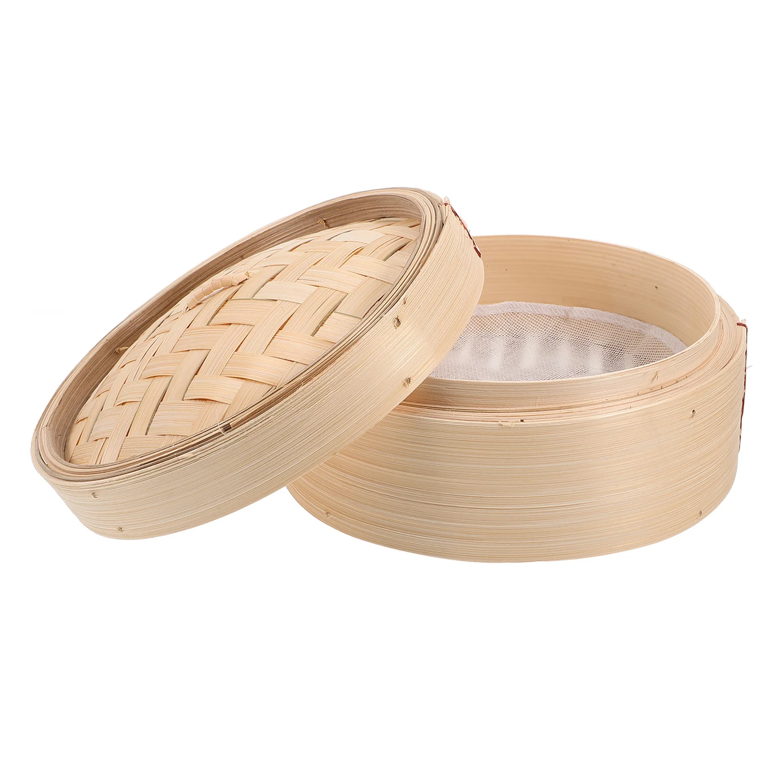 

2pcs 8 Inch Bamboo Steamers Handmade Steaming Tray For Chinese Dim Sum Dumplings Rice Vegetables Cooking Lotus Leaf Rice