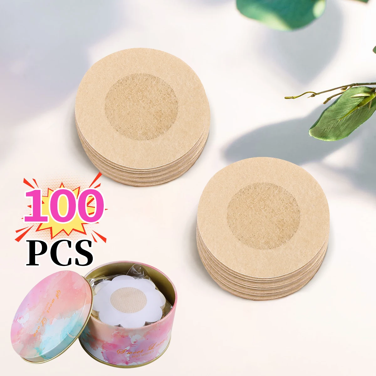 100 Piece Travel Box Disposable Breast Patch: Seamless, Breathable, Self-adhesive, Providing Comfort and Invisible Coverage