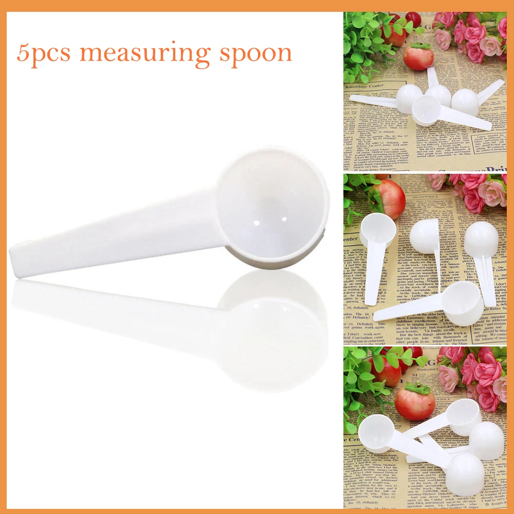 5pcs 10ml 5g Food Grade PP Plastic Measuring Spoon Reusable Measuring Scoop Multipurpose Kitchen Tool for Coffee Milk Powder