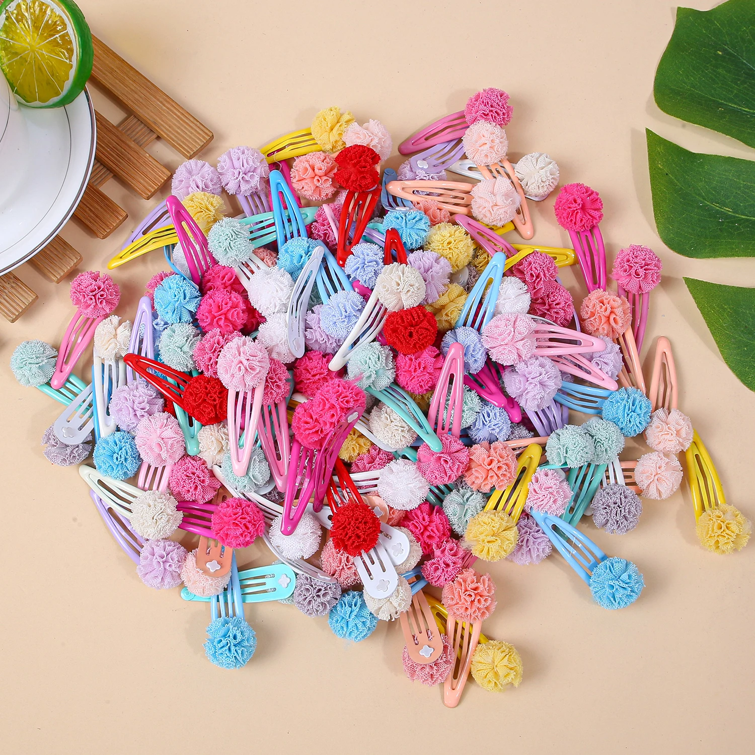 

20/40 шт., разные цвета, шифоновые шариковые зажимы BB для девочек, милые повседневные модные зажимы для детей, женщин, аксессуары для волос