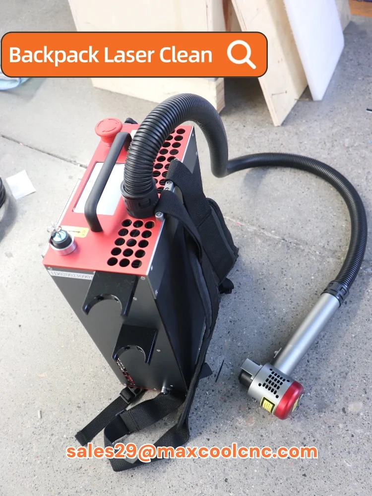 Precise Mini Cleaner cnc Laser machinery On-site clean Paint rust coating removal Backpack Laser cleaning machines for wood