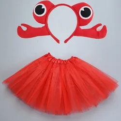 Girls Kids Children Animal Penguin Fish Crab   Headband Tutu Skirt Tie Tail  Birthday Party   Halloween Costume Cosplay