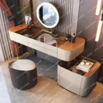 

Новый туалетный столик из закаленного стекла в стиле лайт-люкс, простой и современный, для спальни