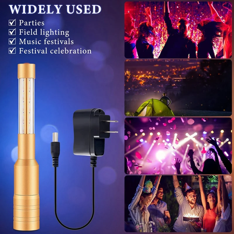 6 шт. светодиодные фонари для обслуживания бутылок, клубные фонари, бенгальские огни для бутылок, перезаряжаемые светодиодные фонари для бутылок, вилка стандарта США, золото