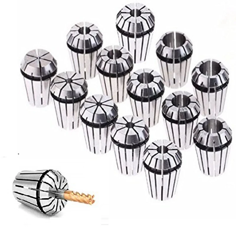 1Set ER20 Spring Collet Set 0.005Mm Silver High Precision 1-13Mm For CNC Machining Center Engraving Lathe Tool Holder