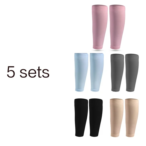 Imagen 2 del producto 1 par/5 pares GOUNOD, funda de compresión con soporte para pantorrilla para hombres y mujeres, calcetines para correr, deportes al aire libre, maratón