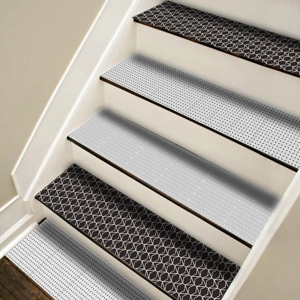 7/14pcs Terrazzo Brick Pattern Stairs Sticker Self Adhesive  Riser Stair Decal Home Decor Tile Sticker Geometric Staircase Mural