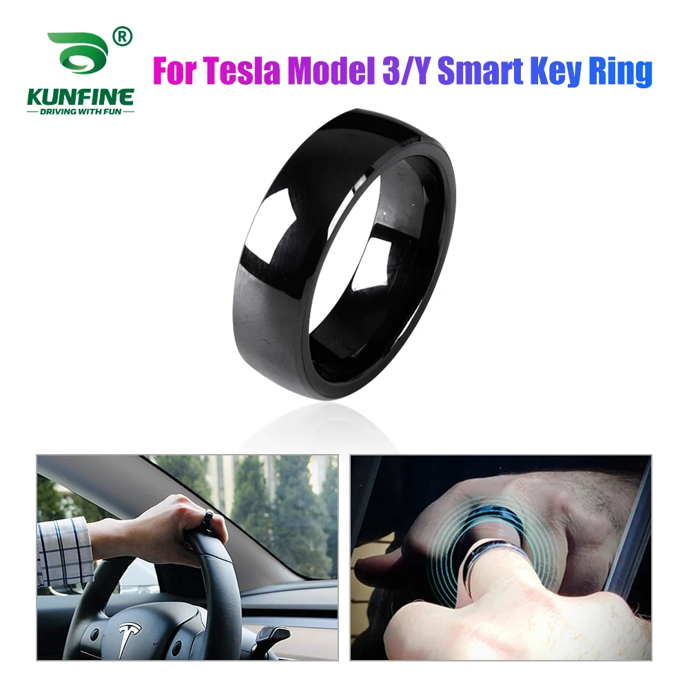 

For Tesla Model 3 Model Y Smart Key Ring Accessories NFC Ceramic Ring Replace Car Key Card Key Fob Made With Original Card Chips