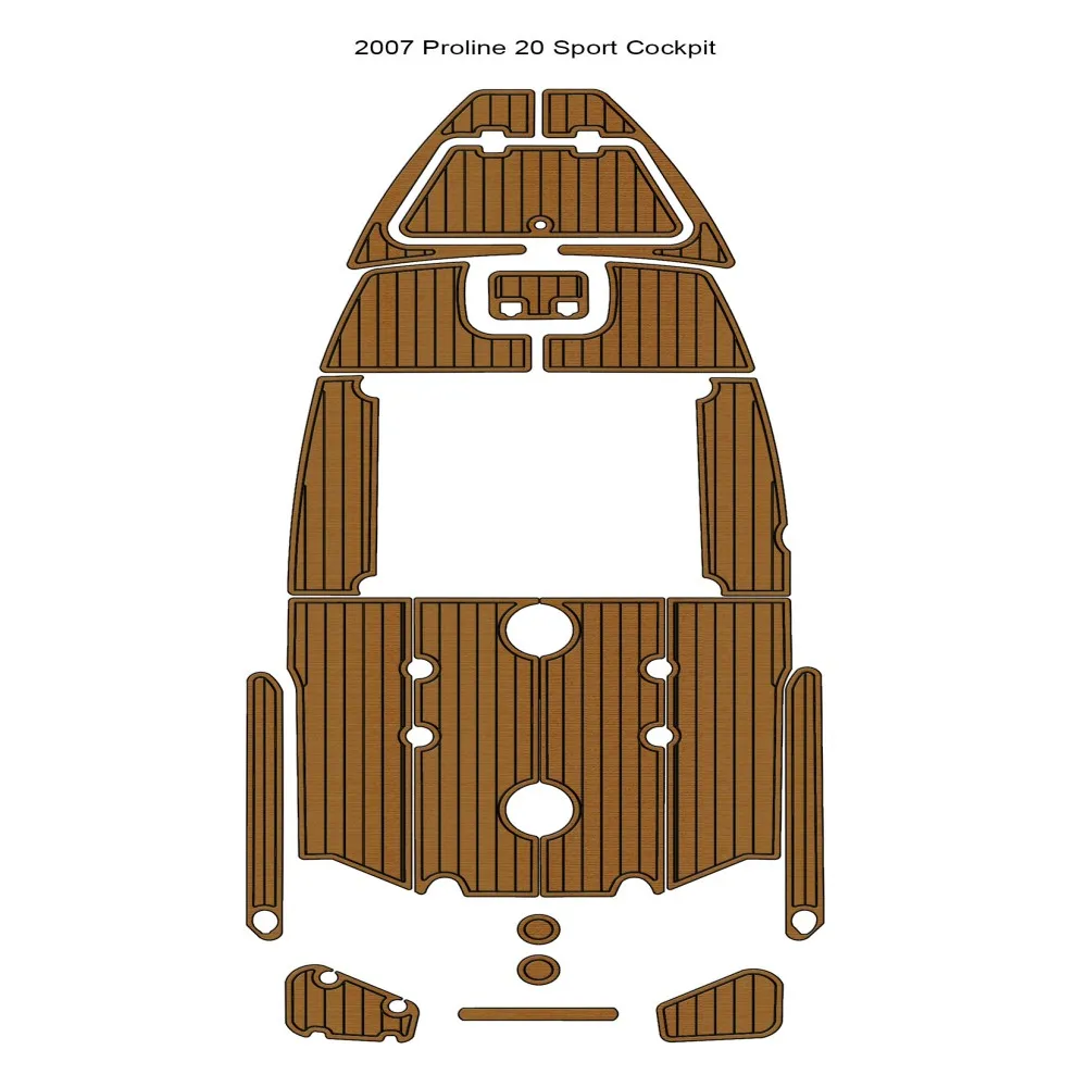 

2007 Proline 20, спортивный коврик для кокпита, лодка, пена EVA, напольный коврик из искусственного тикового дерева SeaDek MarineMat, стиль Gatorstep, самоклеящийся