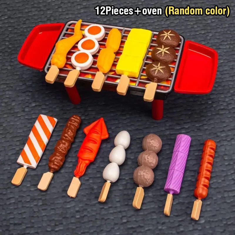 Kids Play House Barbecue Toy Set Kitchen Pretend Play Cooking Toys Simulation Food Cookware Bbq Kit Role Play Game Kids Gifts