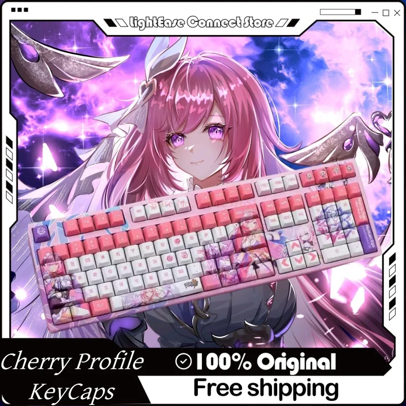

Колпачки для клавиш Honkai Impact 3 Elysia, 120 клавиш, вишневый профиль, Pbt, термосублимационная механическая клавиатура, аниме-игры, розовые колпачки для клавиш