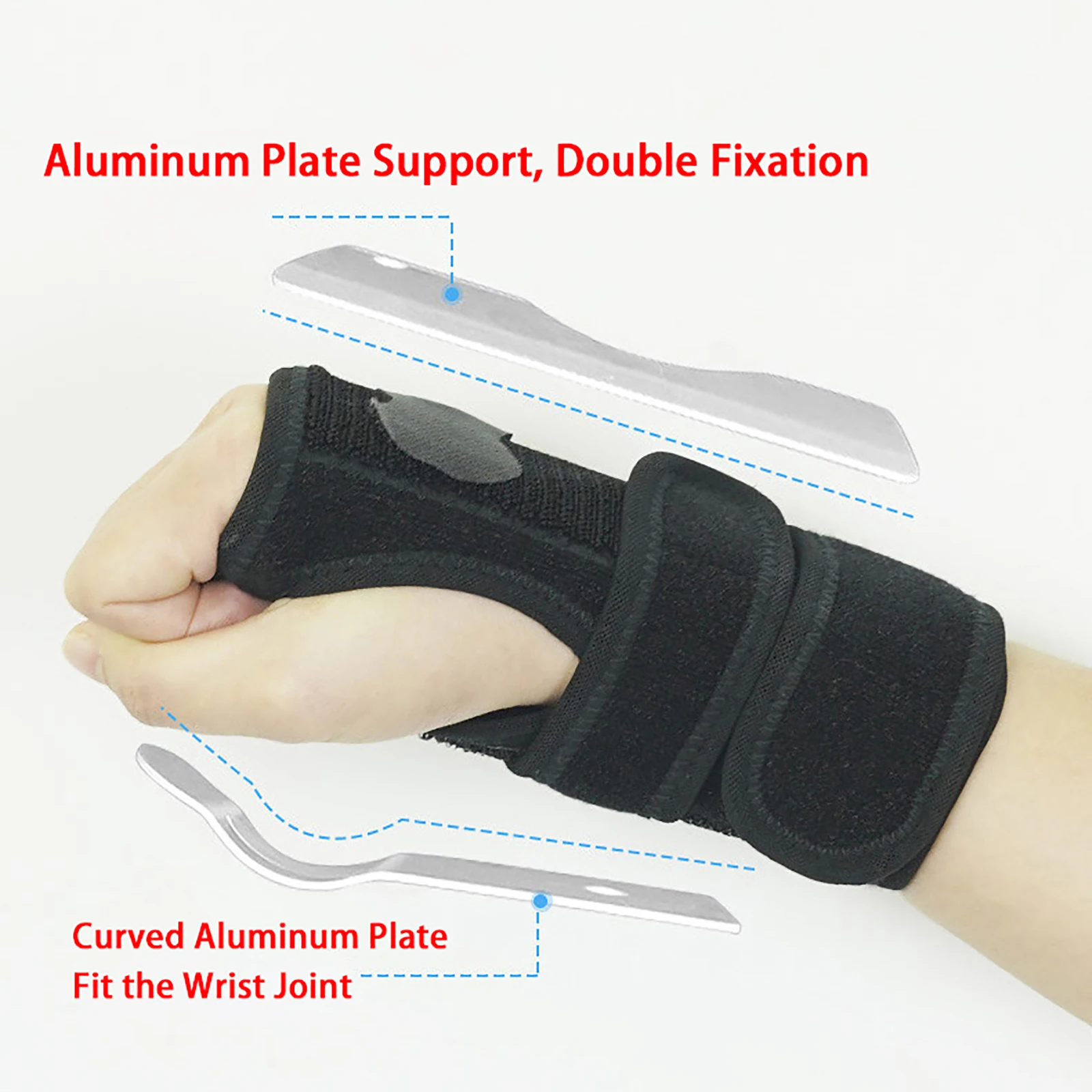 Tutore per polso, tutore per polso con stecche, supporto per mano a compressione del braccio per lesioni, dolore al polso, distorsione, sport