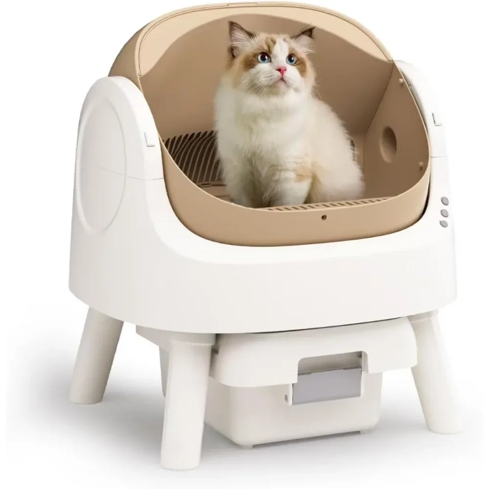 

Self-Cleaning Automatic Cat Litter Box – Open-Top Design with Safety Sensor & 10L Large Waste Bin