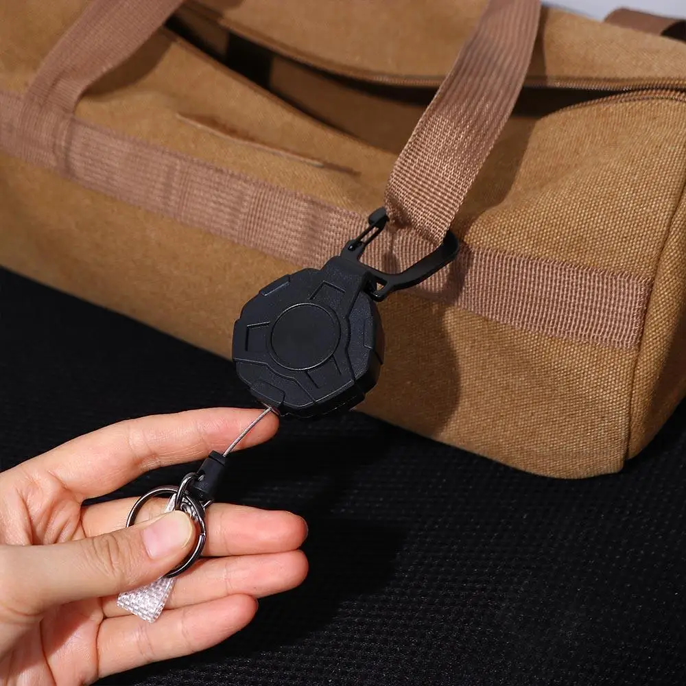 Supplies Elastic Badge Holder Name Tag ID Lanyard Keychain ID Card Holder Badge Reel Easy-to-pull Buckle Retractable Key Ring