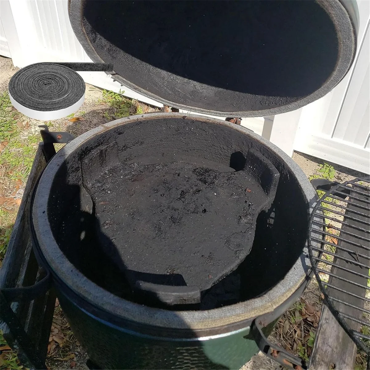 Junta de parrilla de alta temperatura A11I para tapa de cerámica, junta superior para ahumador de barbacoa, autoadhesiva de 15 pies de largo, 7/8 pulgadas de ancho, 1/8 pulgadas de grosor