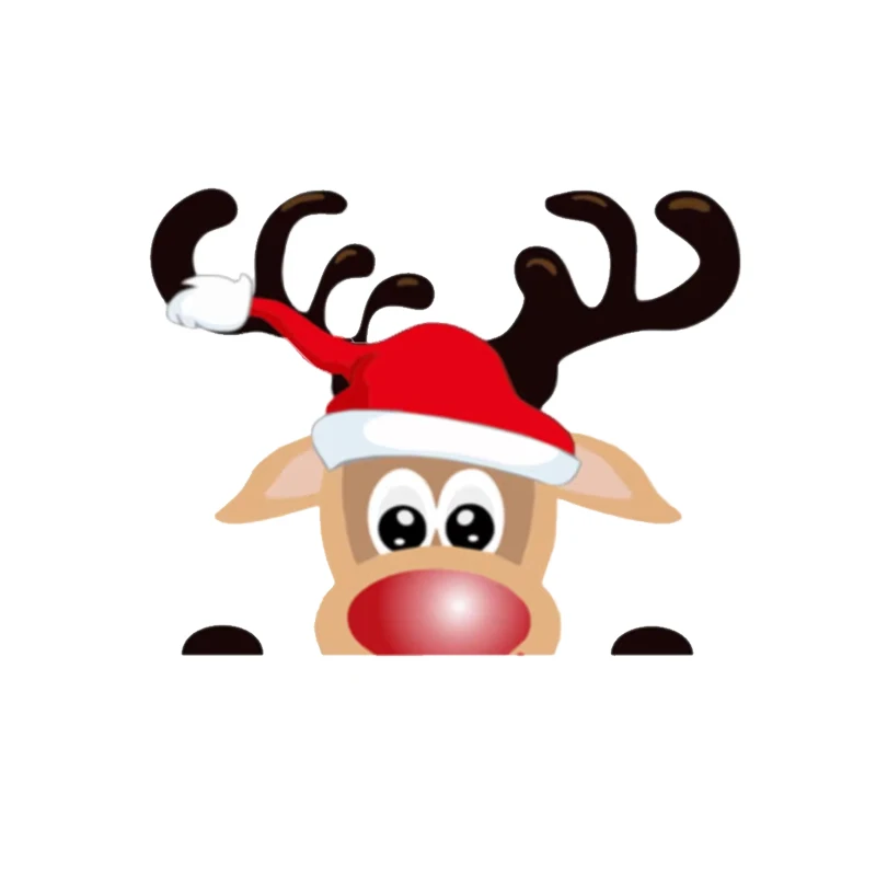 

1PC Car Santa Claus Riding Elk Pattern Decoration Side Window Bumpers car Stickers Christmas Household Holiday