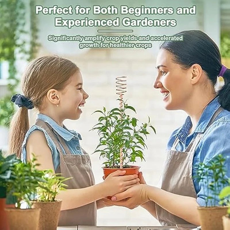 Piquets de plantes d'électroculture, longs piquets en cuivre, divulguer à bobine de cuivre d'électroculture pour jardin Lauren, 10 pièces, 13.5 pouces
