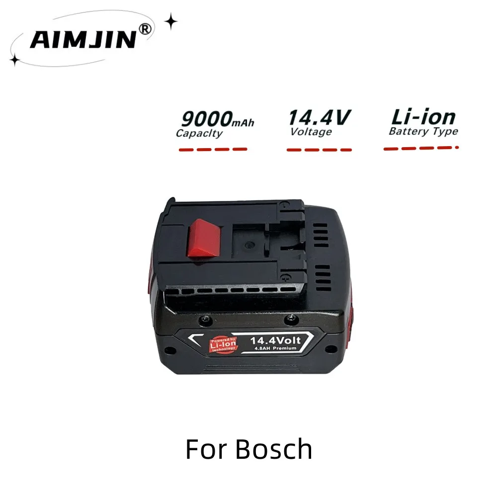 2025 14.4V 4800mAh Rechargeable Li-ion Battery cell pack for BOSCH Cordless Electric Drill Screwdriver BAT607,BAT607G,BAT614G