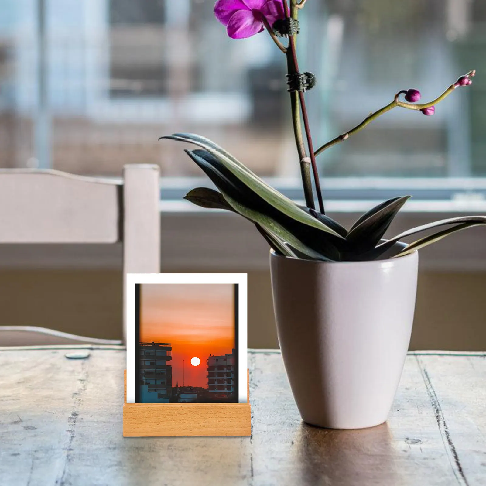 

Dual-Slot Wooden Desk Organizer Stand for Calendar and Phone Holder Rustic Tabletop Display Base Compact Sturdy Cellphone Stand