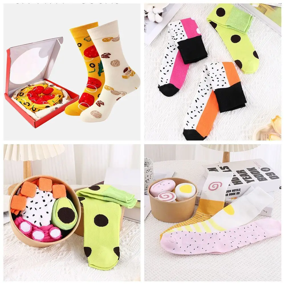 

New Cotton Funny Socks Breathable Harajuku Street Pizza Socks Casual Warmth Novelty Socks Women Girls
