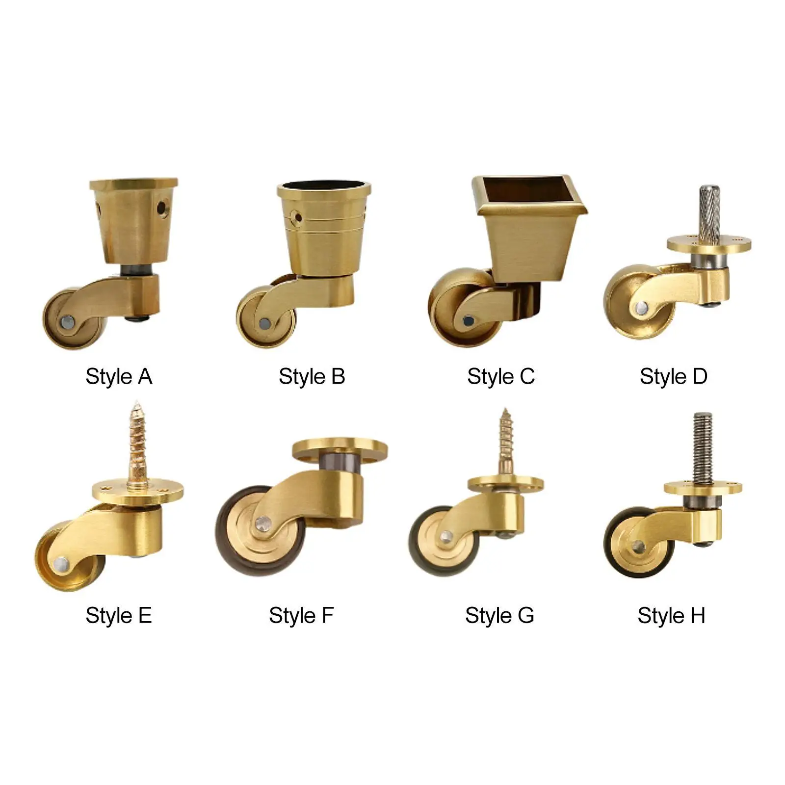 Rodízio de móveis de bronze rodas móveis pernas rodízio universal da mobília